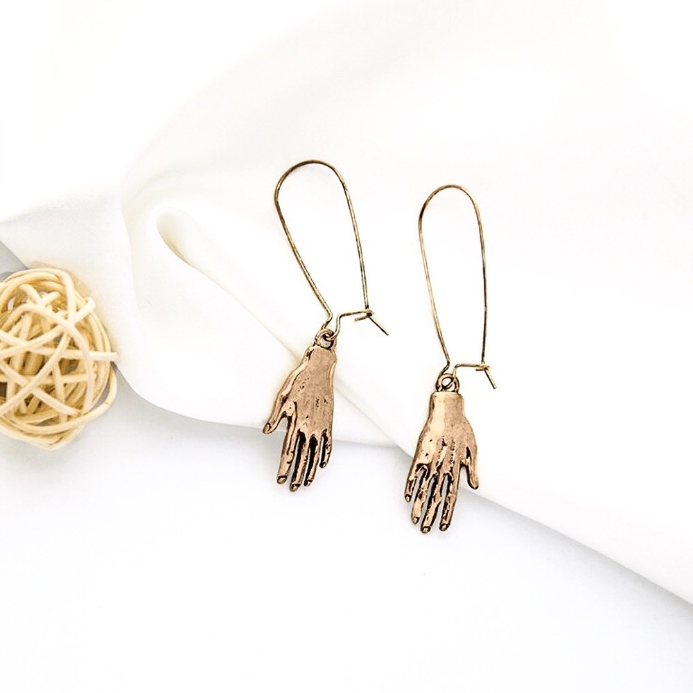Any 2/$20! Gold Palmistry Ear Wire Dangle Earrings - Picture 2 of 8